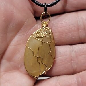 Handmade River Stone Necklace, Earth Jewelry, Gift for Nature Lover